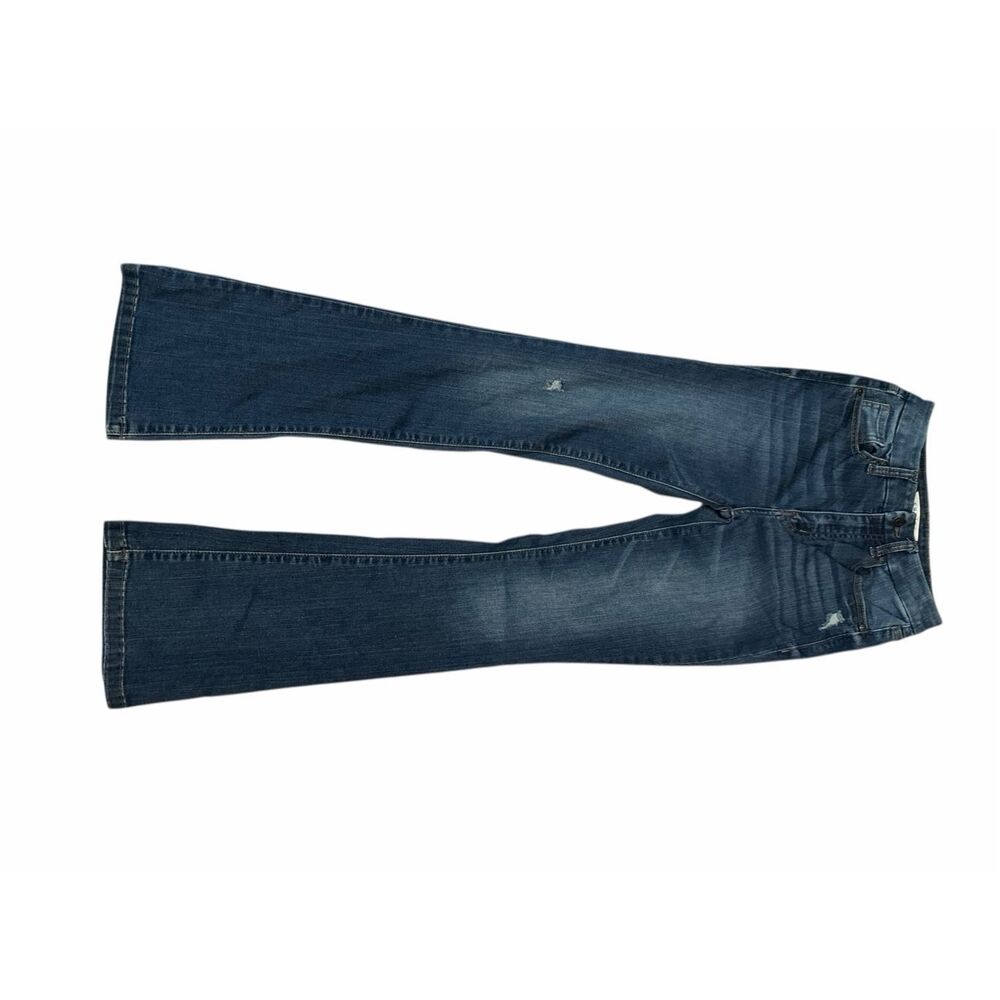 Eunina Women’s Juniors Size 1 High Rise Flared Wide Leg Blue Jeans